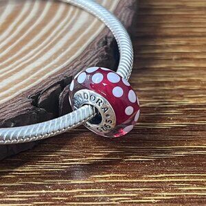 Murano Glass Disney Minnie's Signature Look Bead Charm